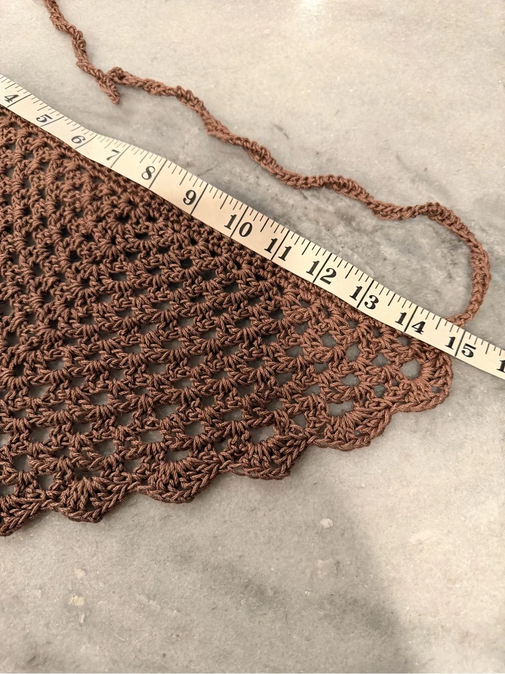Handmade Crochet Bandana Head Scarf Cotton Boho Triangle Wrap Fest Cottagecore